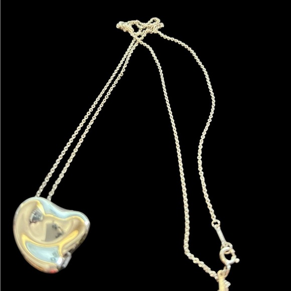 Tiffany & Co. Silver Large Full  Heart Necklace - Picture 11 of 11